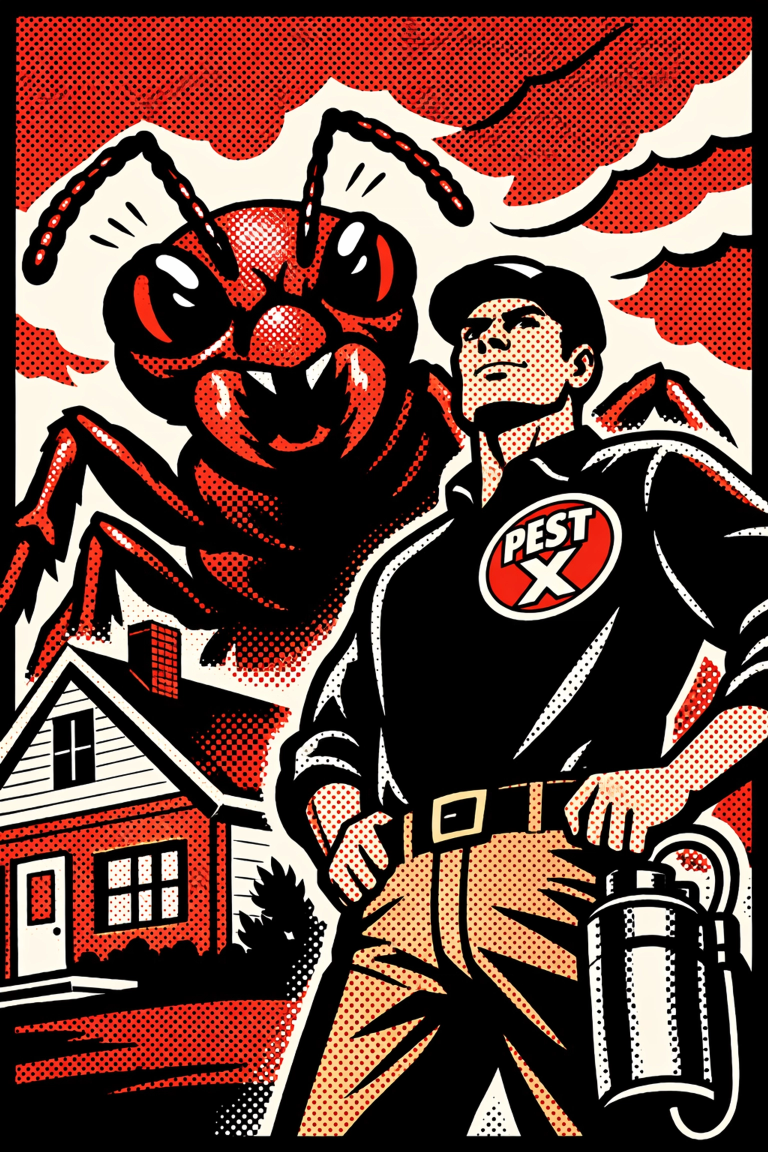 Heroic Pest X technician stopping giant ants with professional ant control Birmingham AL.
