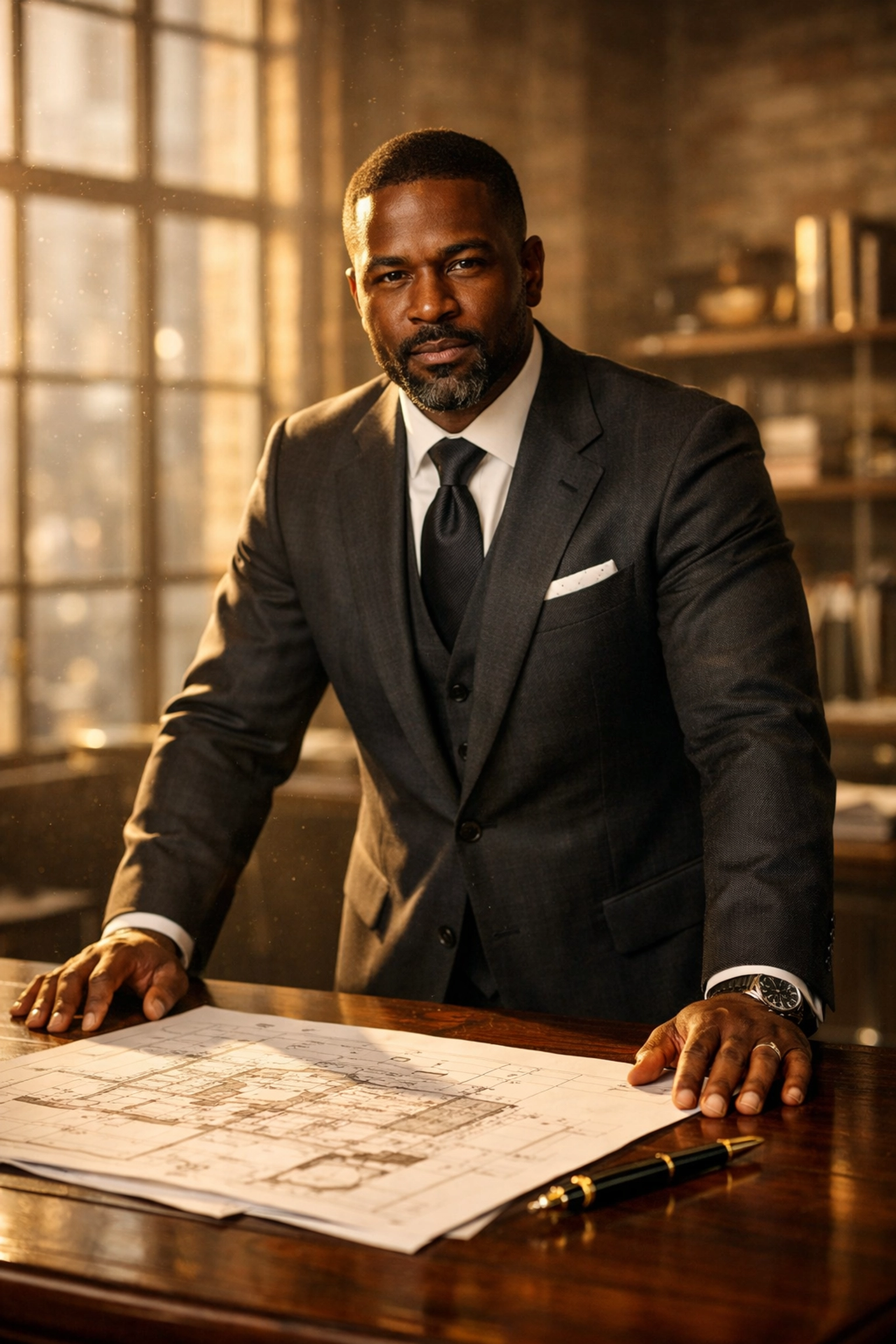 Black business owner in a modern office, symbolizing the enduring legacy of Black Wall Street entrepreneurship.