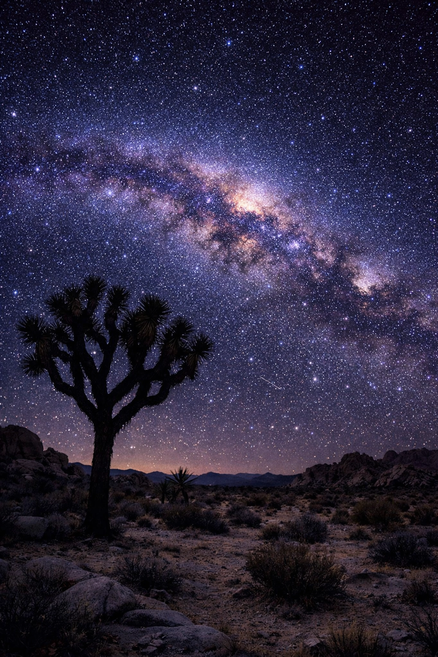 The Ultimate Guide to All 63 US National Parks: Best Photography Locations for Epic Shots 4 The Milky Way over a Joshua Tree, a prime night landscape photography location.
