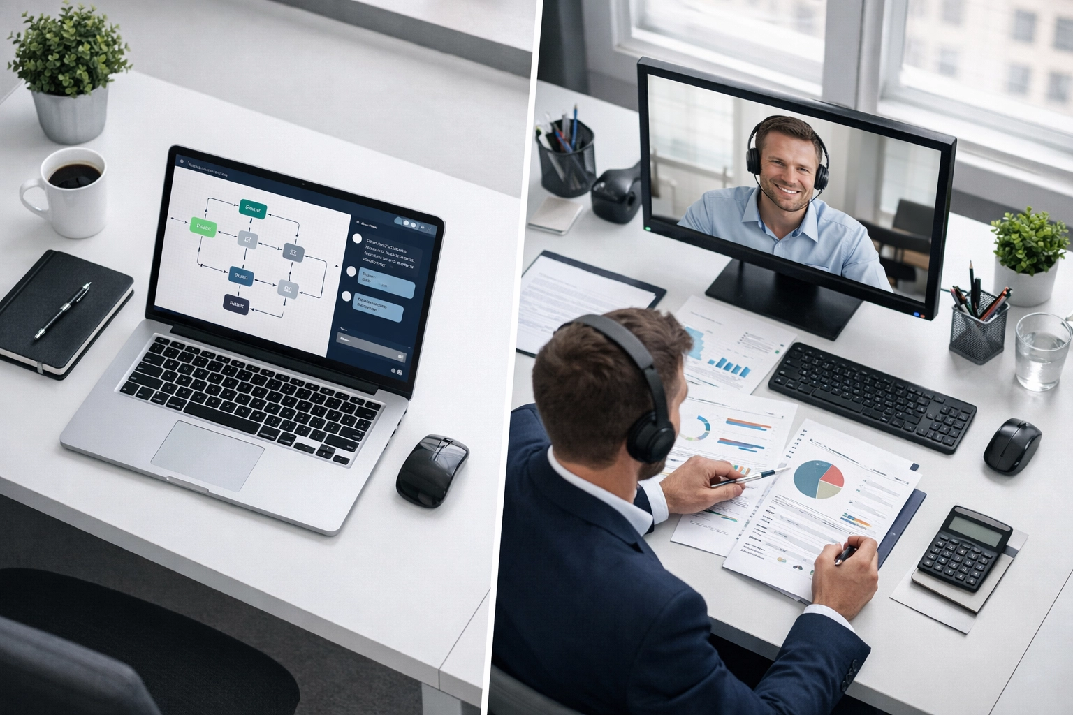 Marketing automation and sales operations workspace demonstrating dual-track hybrid funnel approach