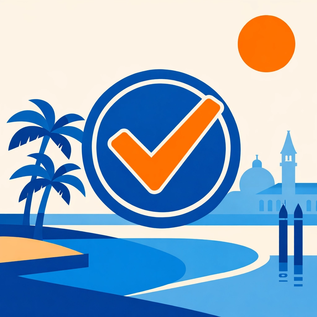 Peaceful Venice FL home with a checkmark signifying professional oversight and property watch peace of mind.