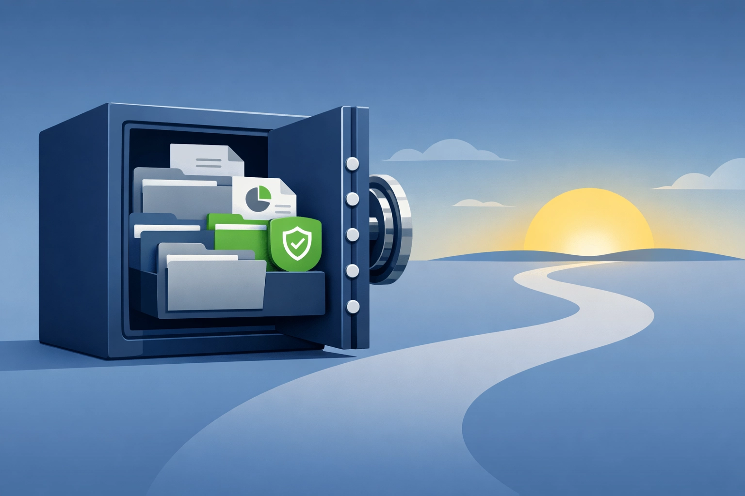 Secure digital vault with organized files symbolizing safe tax preparation and strategic tax planning in New Haven.