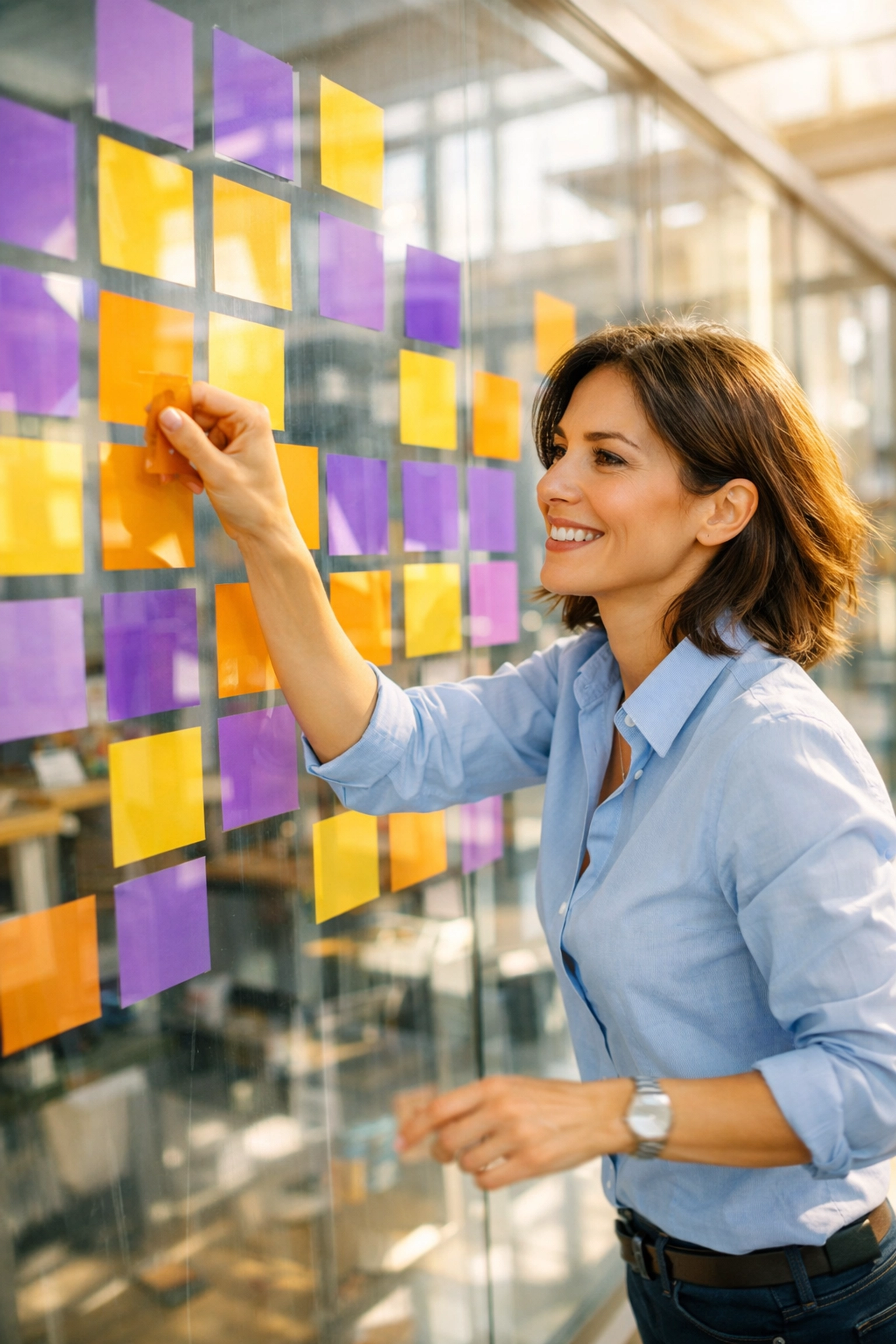 Marketing professional performing rapid experiments and iterating on service business growth strategy.