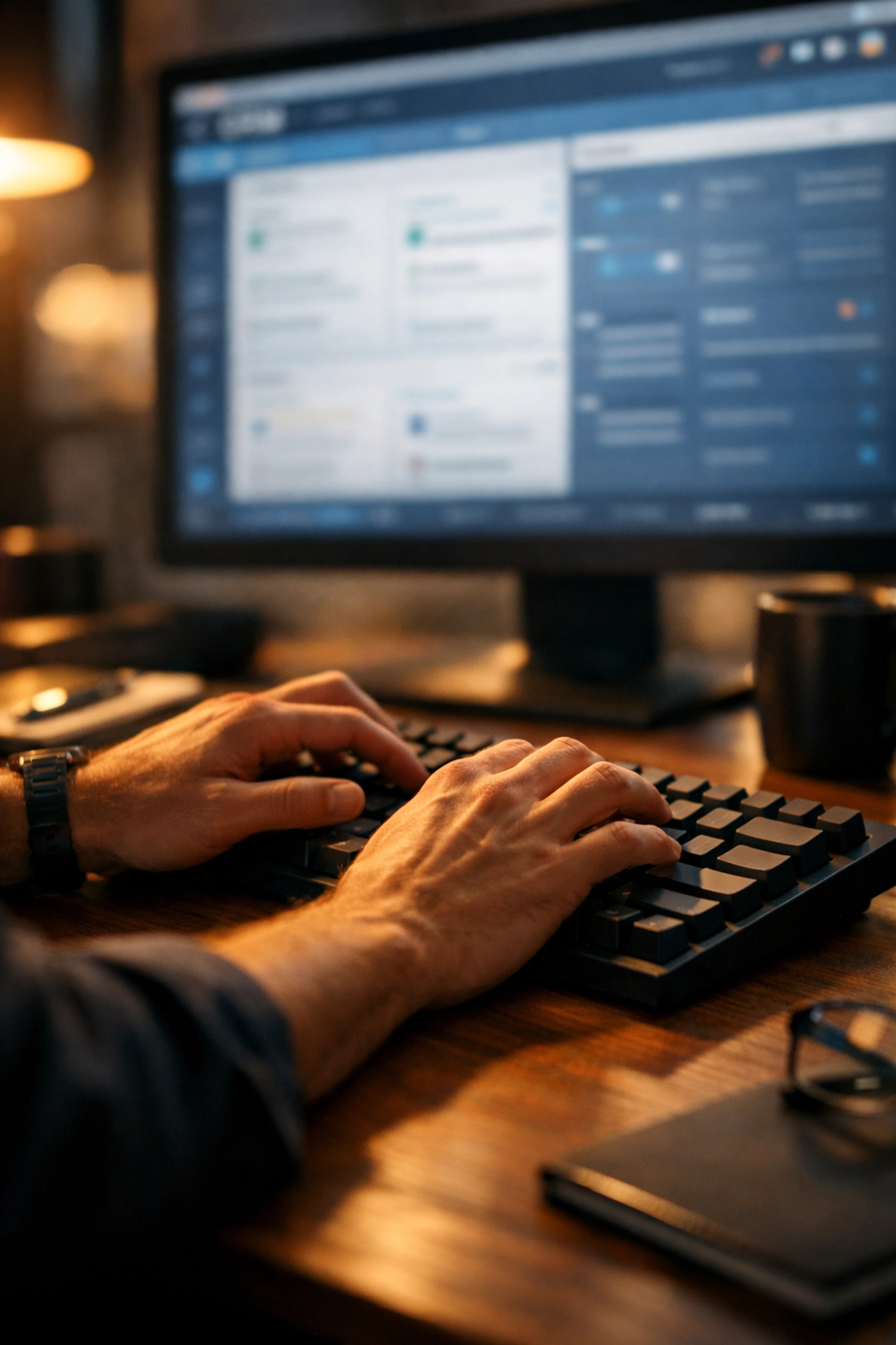 A professional user setting up HubSpot CRM automation triggers on a laptop in a modern office workspace.