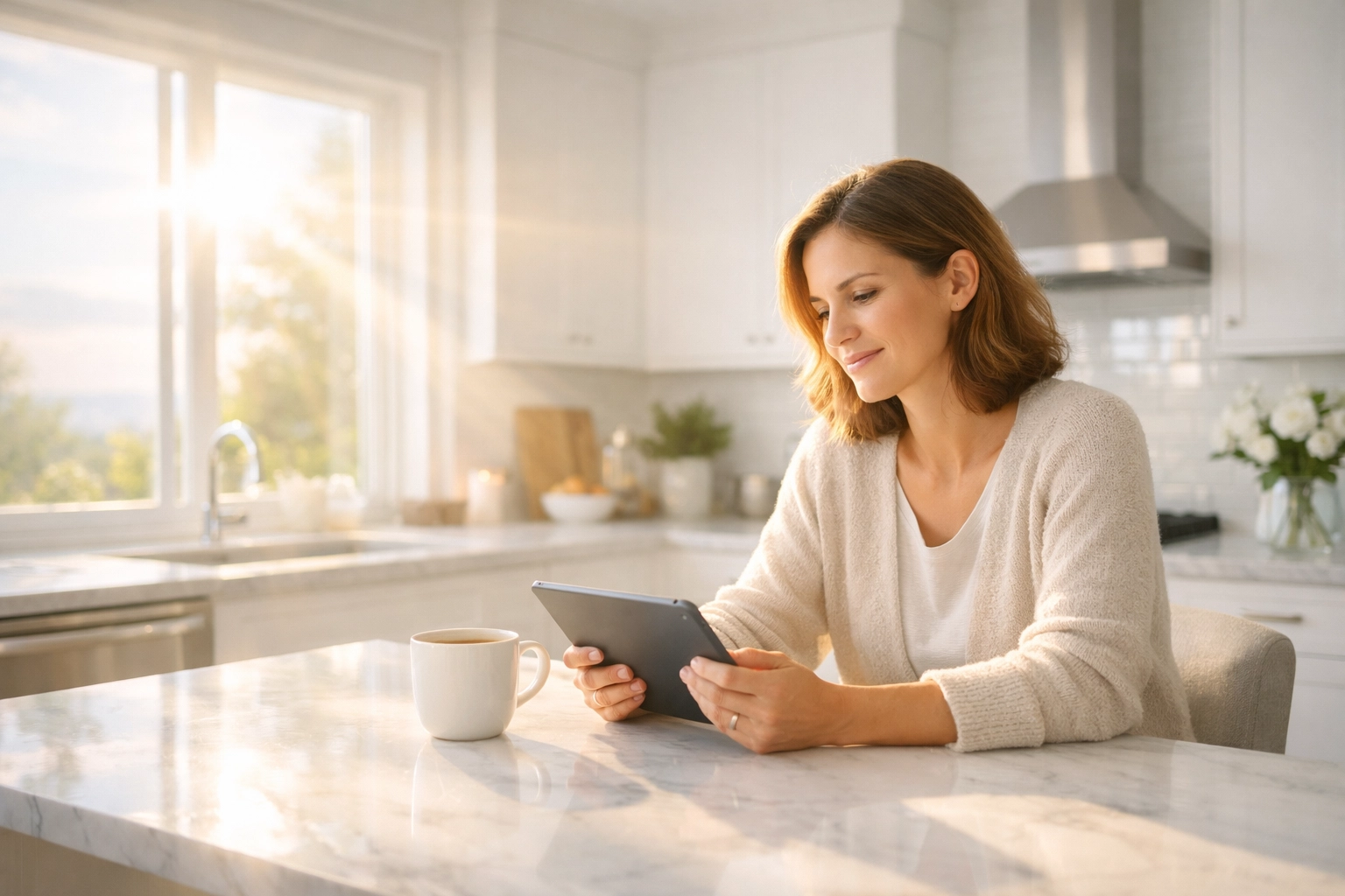 A person participating in an online Bible study at home, growing in faith through digital ministry resources.