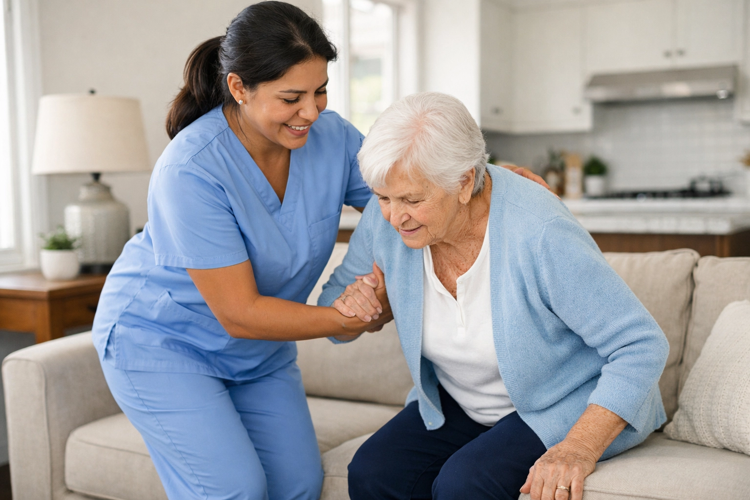 Northern Virginia veteran receiving trusted in-home care from professional caregiver