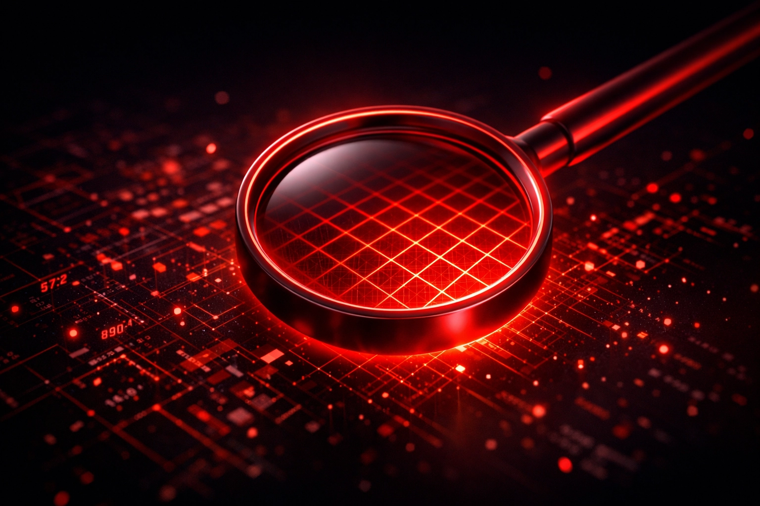 Digital magnifying glass auditing web data for authenticity and structured schema signals.