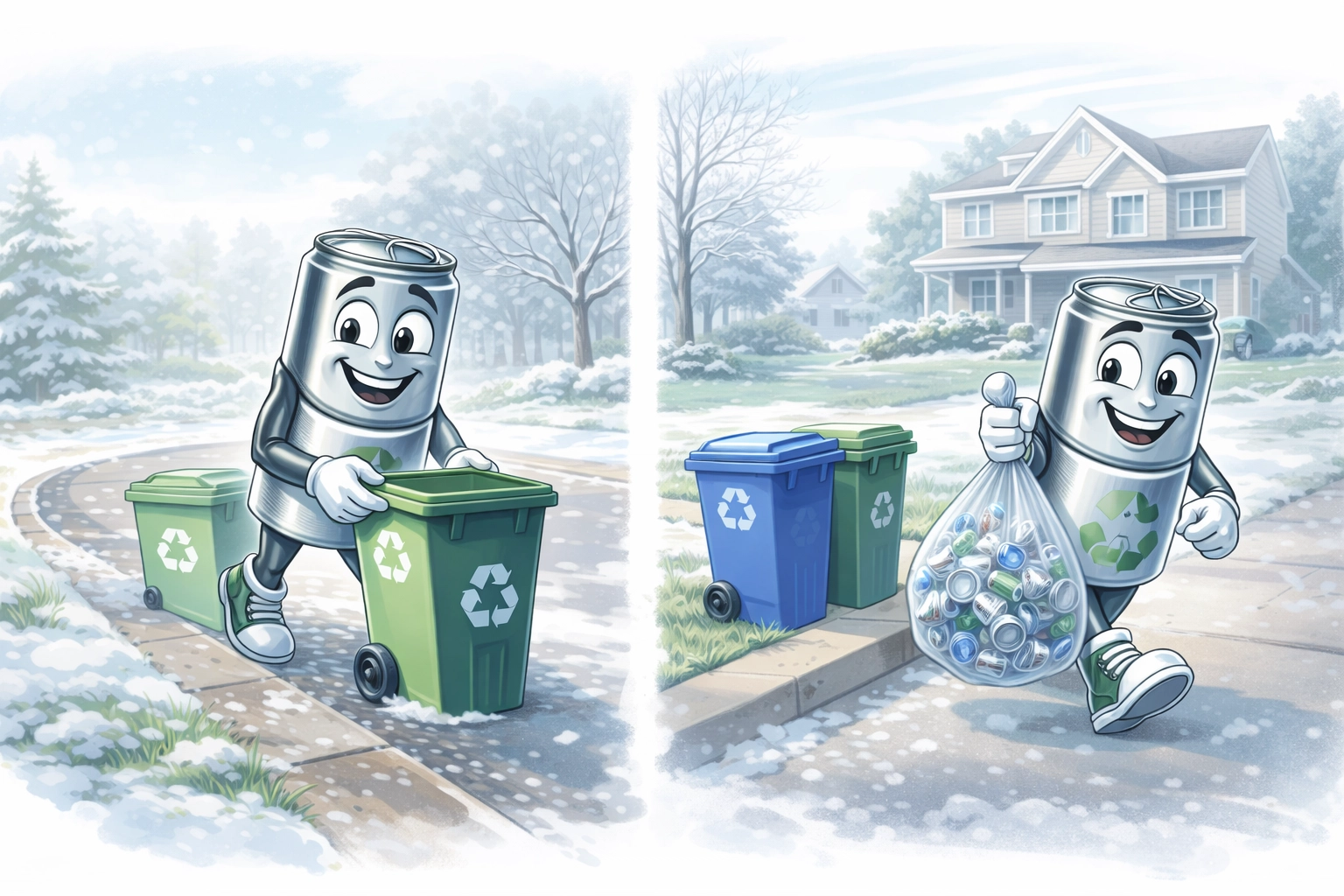 Can Man in action on blue bin day