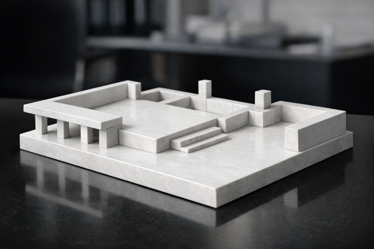 Minimalist stone foundation model representing a strong chiropractic SEO structural framework.