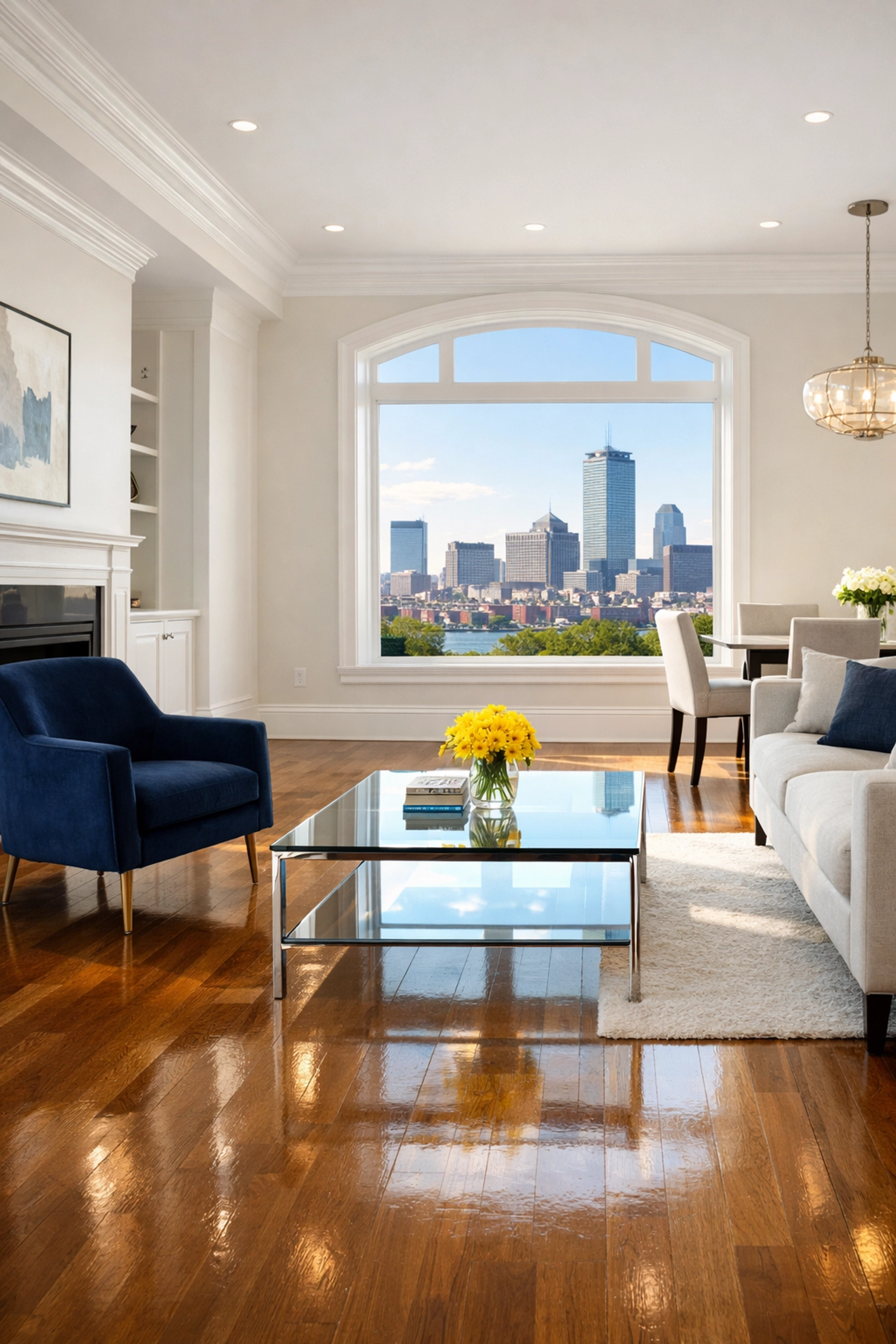 A spotless luxury Back Bay apartment ready for move-in after professional turnover cleaning services.