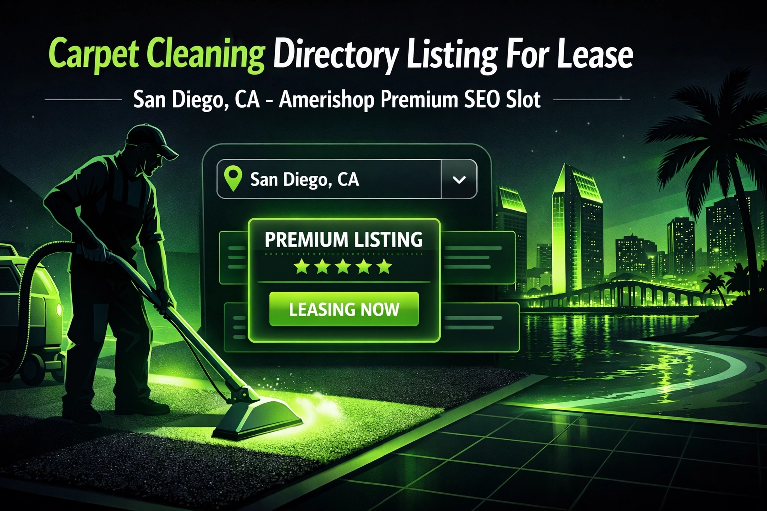[HERO] Carpet Cleaning Directory Listing For Lease: San Diego, CA - Basic Spot | Amerishop SEO Directory