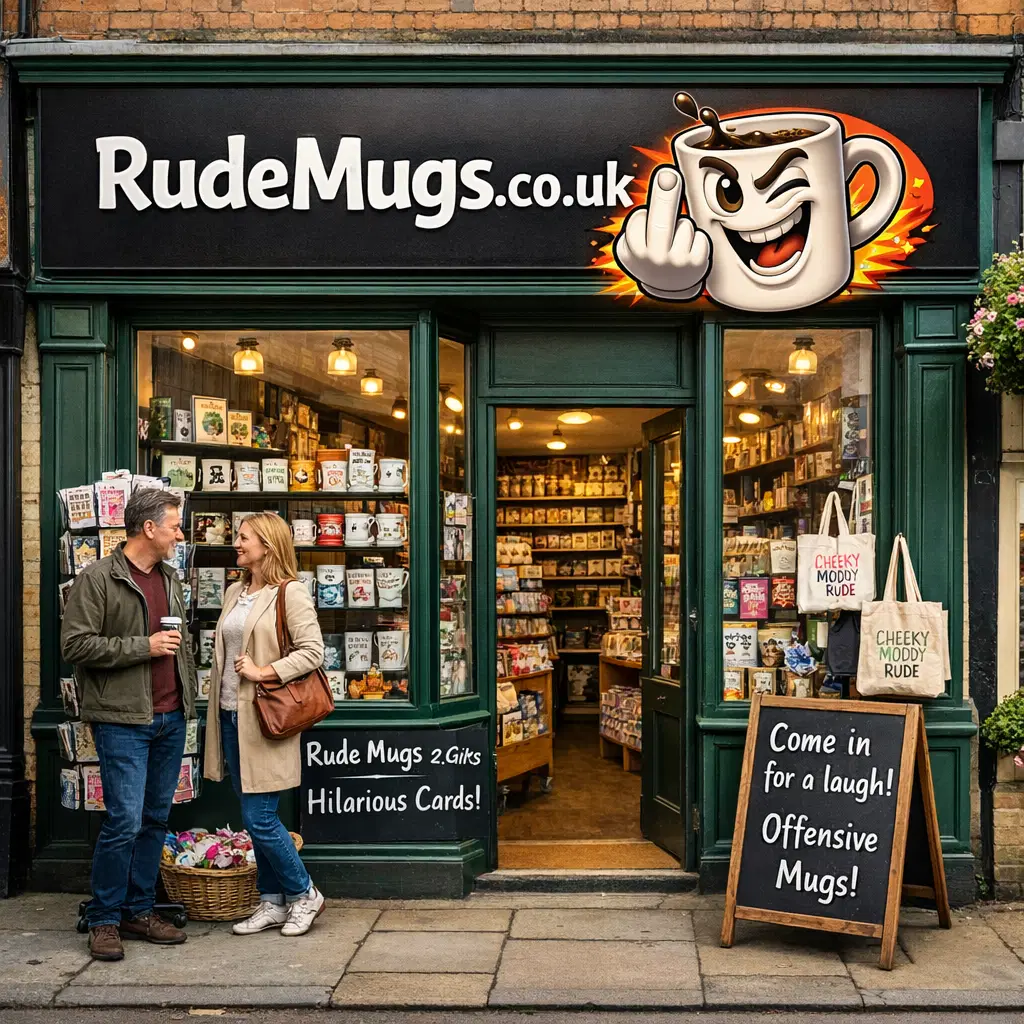 The Rude Mugs storefront - where the magic (and the swearing) happens
