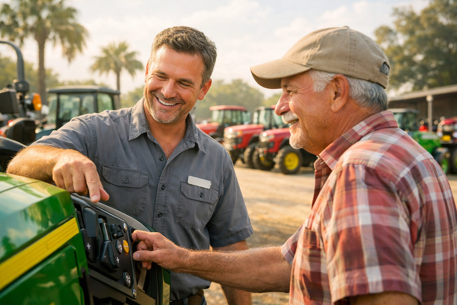 Knowledgeable Ocala Tractor staff helping a local customer select the best equipment in Ocala, Florida.