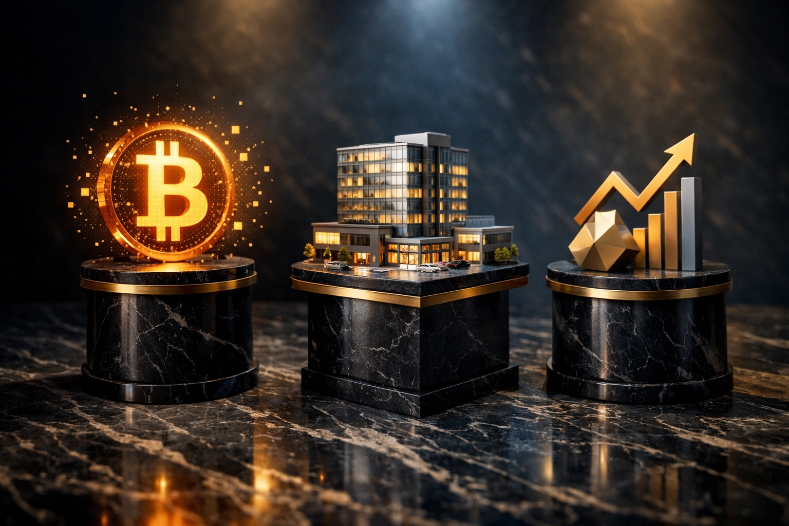 Bitcoin, real estate, and private equity assets in 40/30/30 portfolio allocation framework