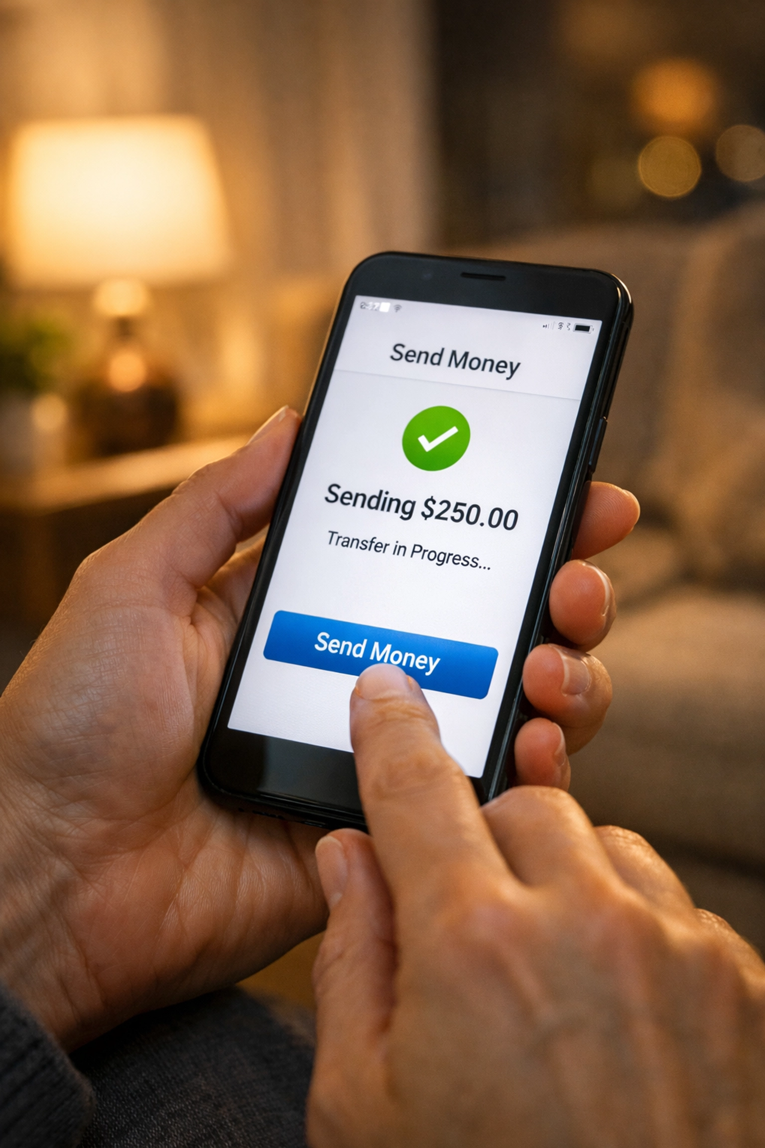 Securely receiving an e-transfer payday loan in Canada using a mobile phone at home.