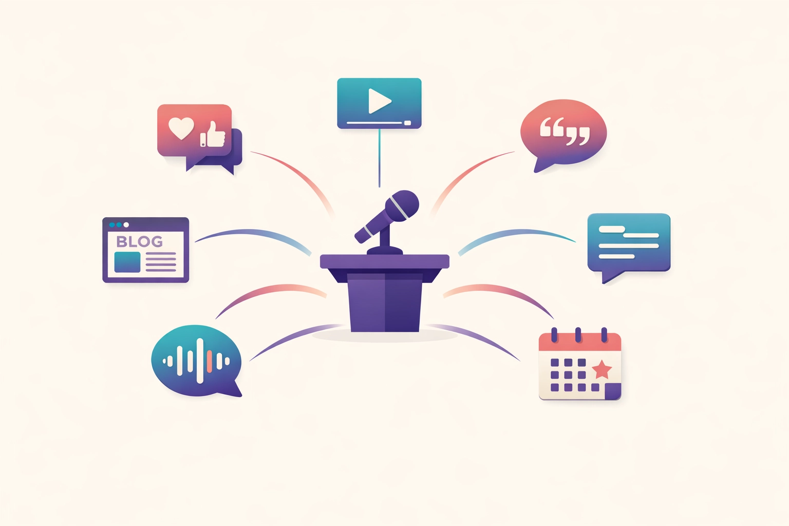 Sermon repurposing strategy showing one message branching into multiple digital content formats