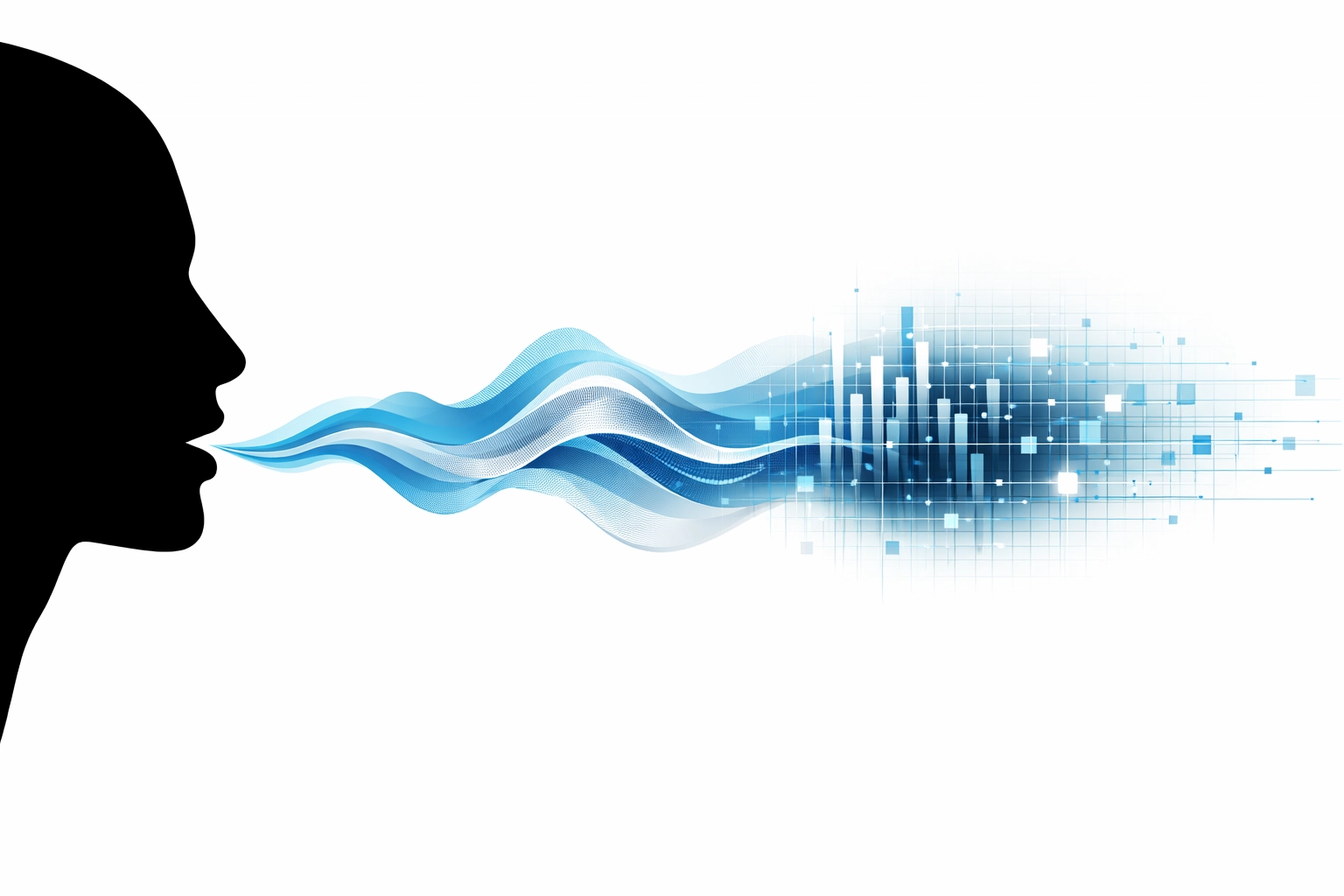 Voice AI technology converting spoken patient history into organized digital clinical data.