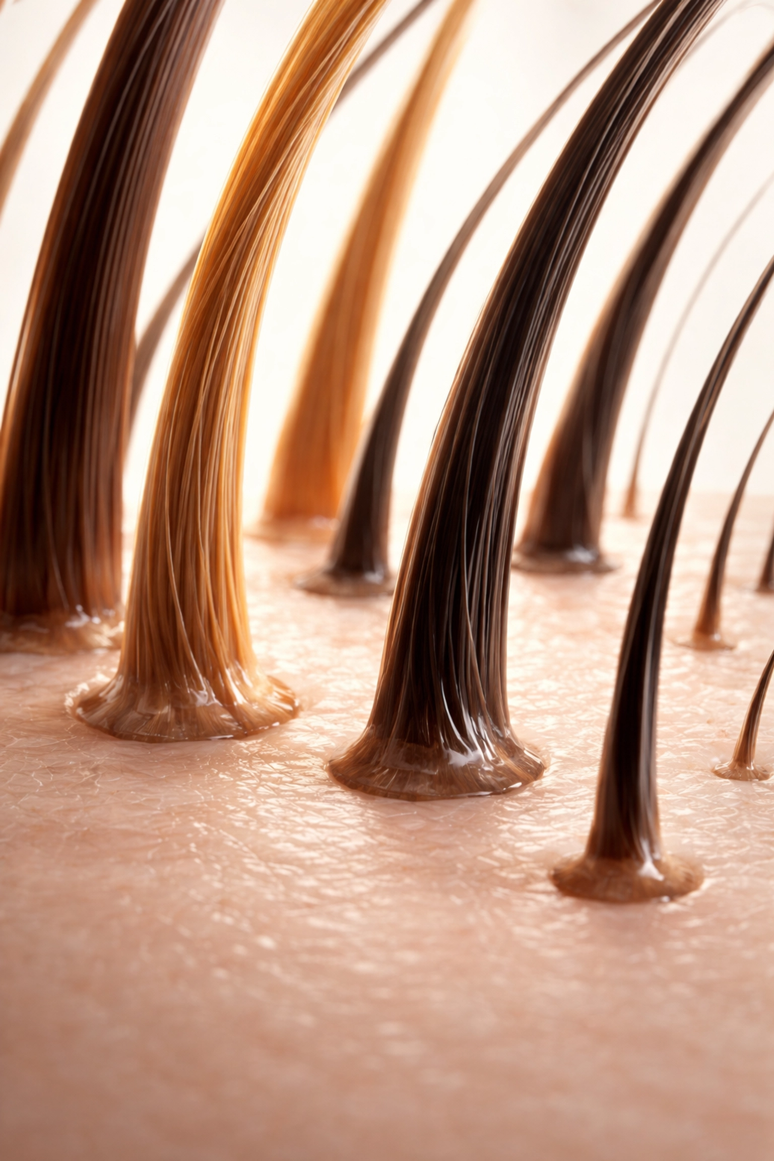 Close-up of healthy and thinning hair strands highlighting causes of hair loss for men and women in Las Vegas
