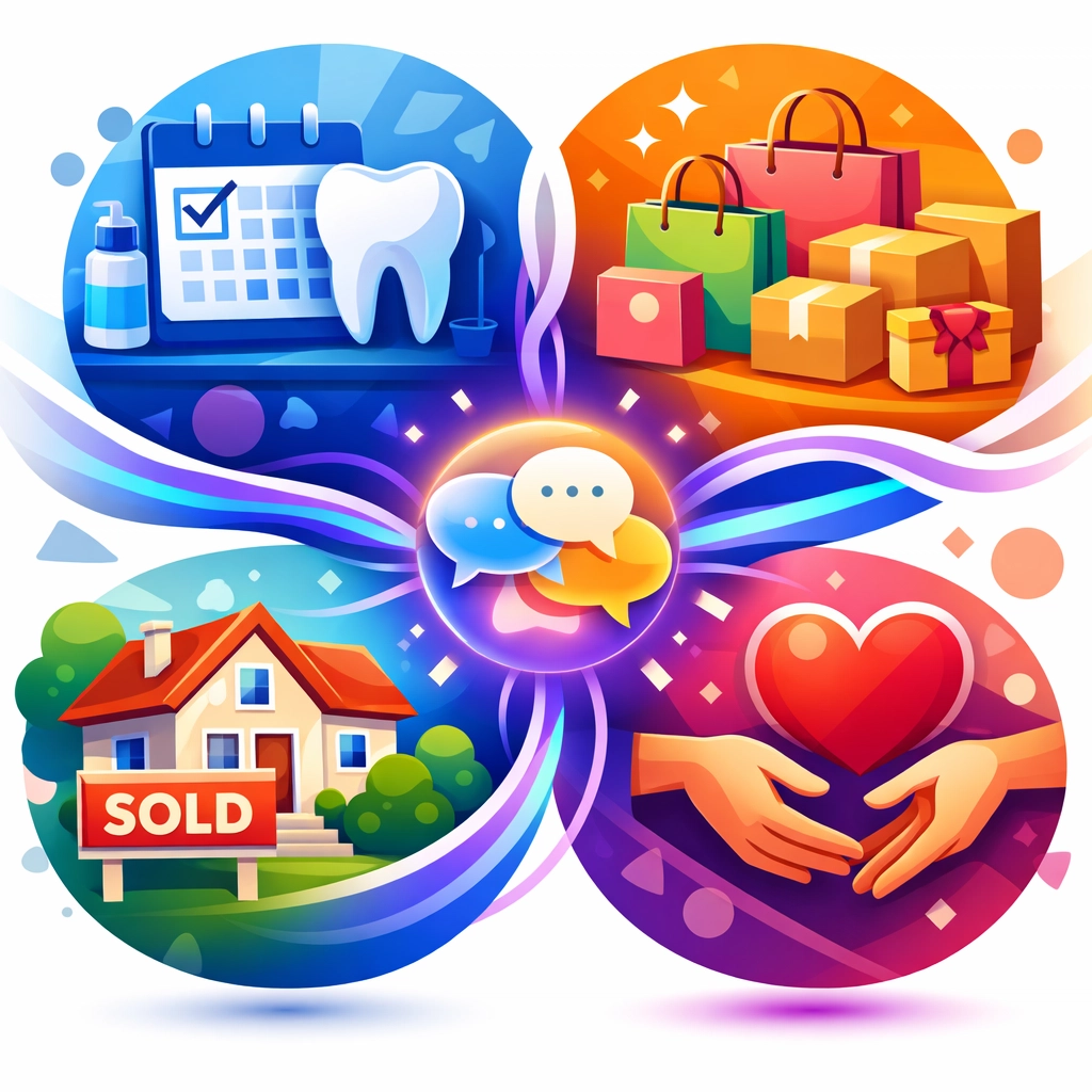 Real-world multi-channel communication examples for dental, retail, real estate, and nonprofit