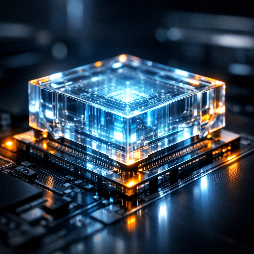 A glowing computer chip representing resilient business IT solutions and hardened digital security.