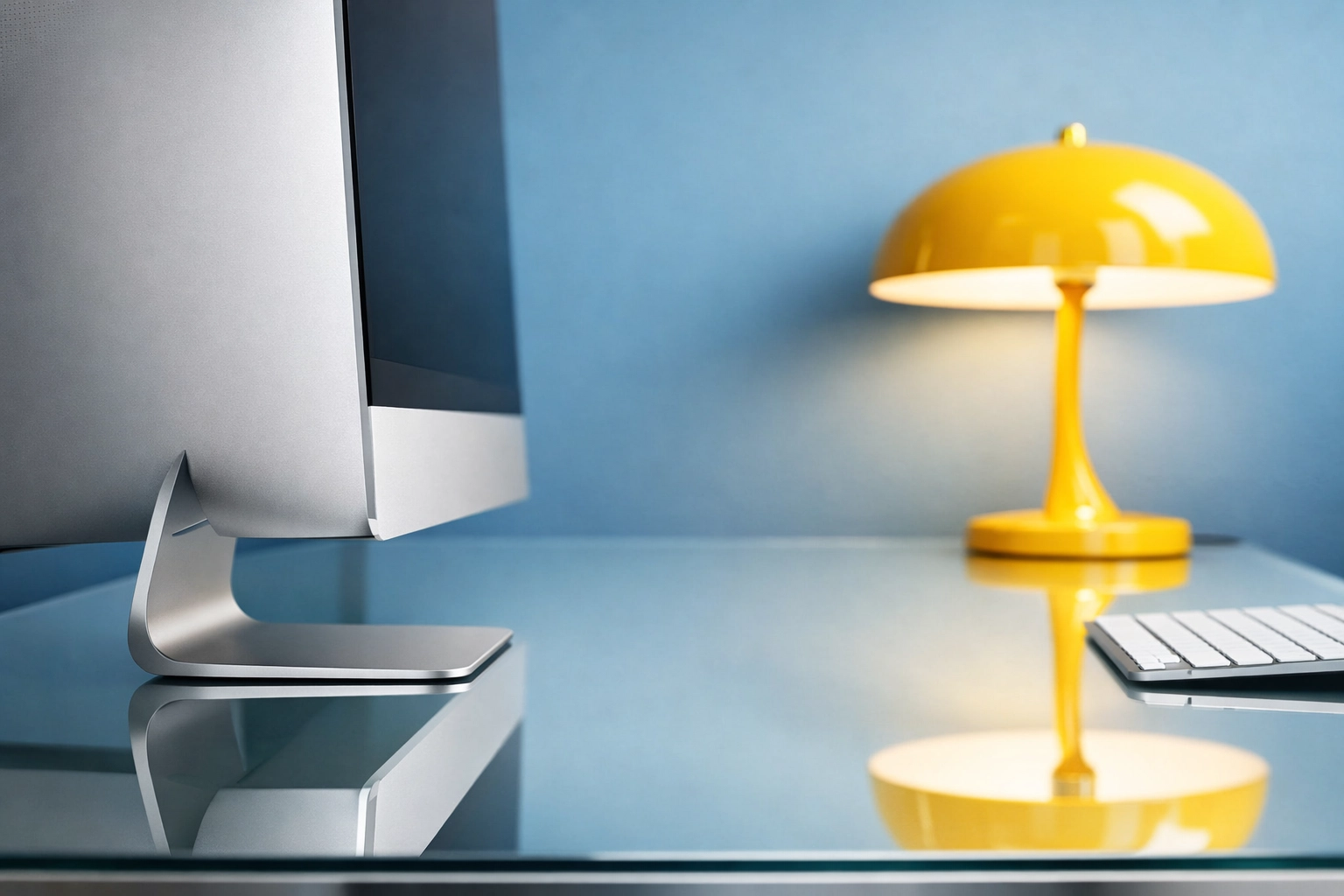 Dust-free minimalist workstation in Milford highlighting the detail of professional office cleaning.