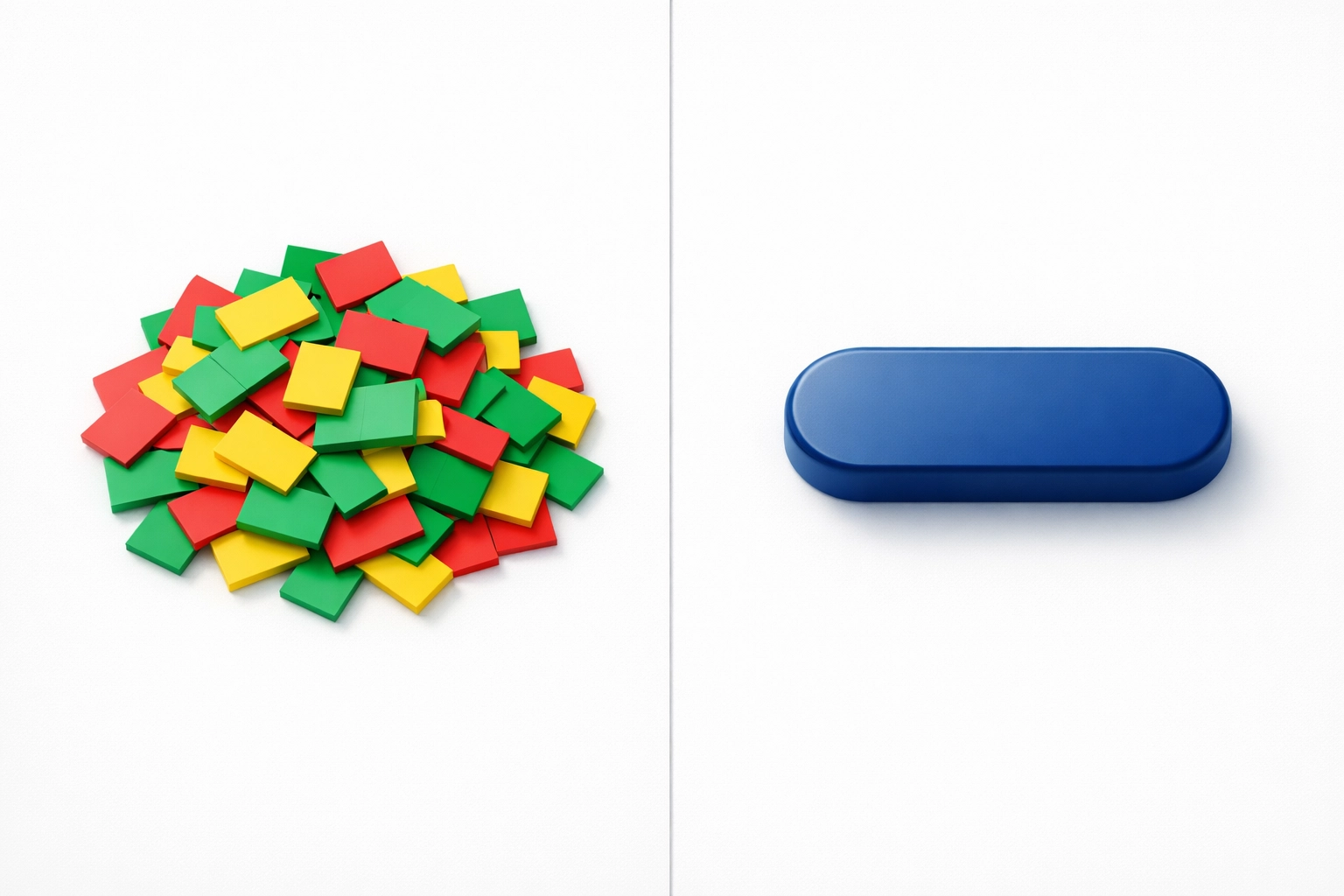 Comparison showing multiple cluttered buttons versus a single clear call-to-action for effective outreach.