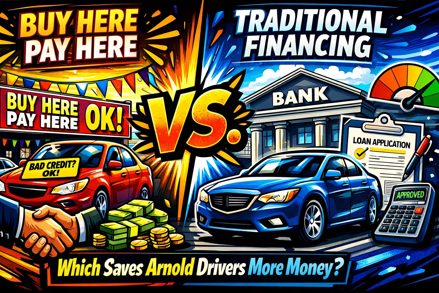 [HERO] Buy Here Pay Here vs. Traditional Financing: Which Saves Arnold Drivers More Money?