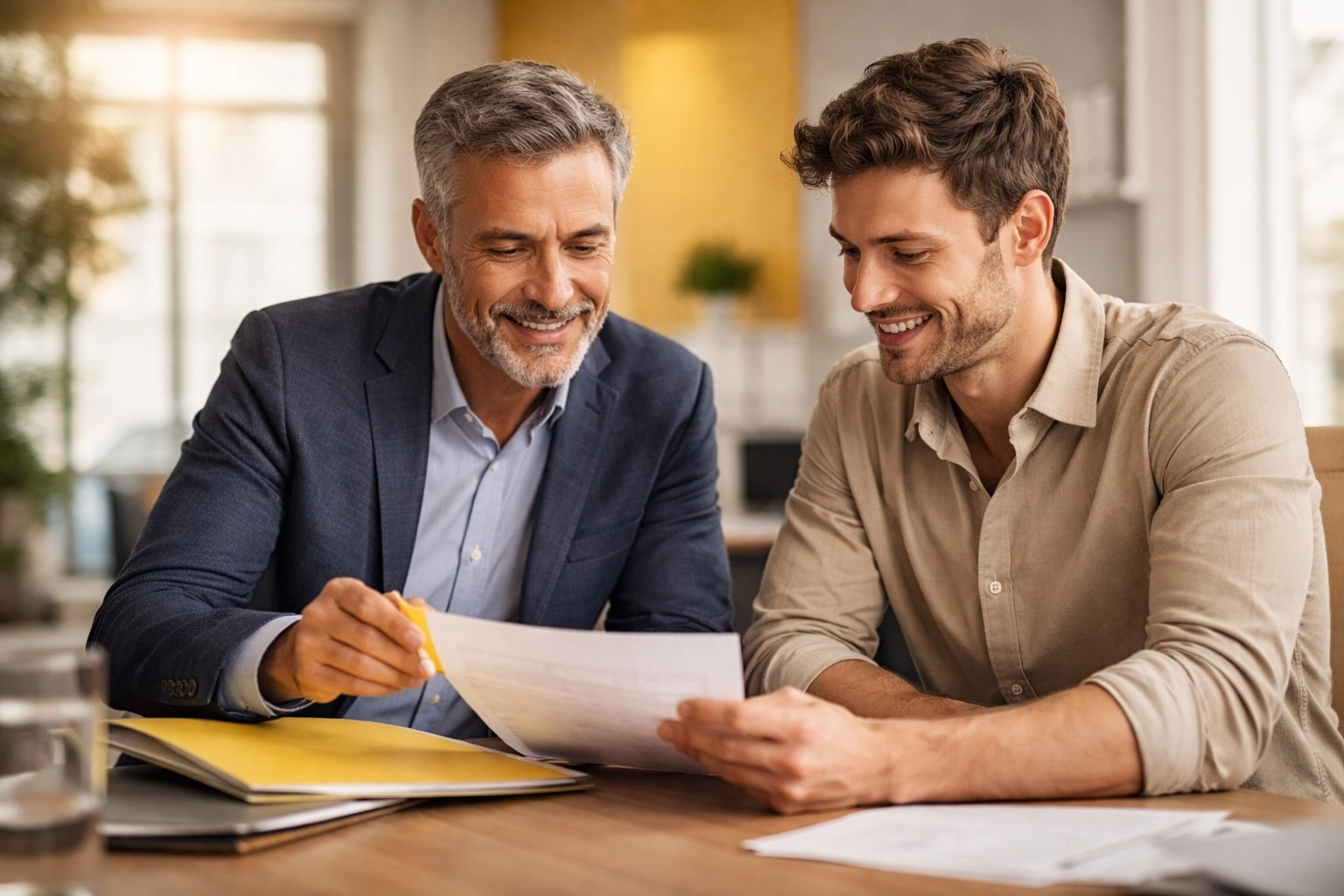 Seasoned MSP owner mentoring a younger team member, highlighting succession planning and knowledge transfer