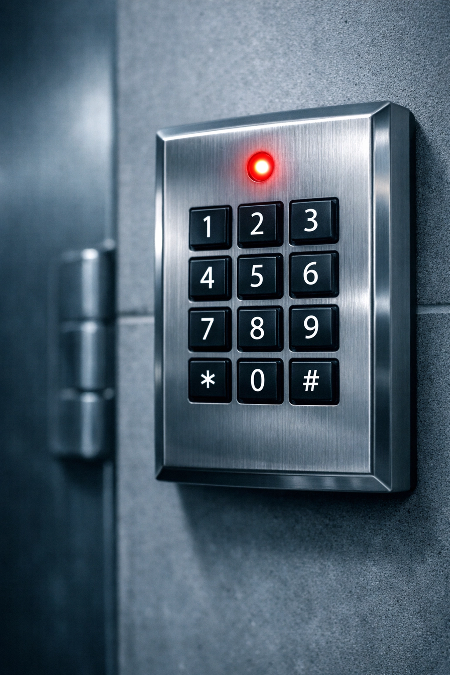 Secure storage facility keypad with advanced digital access for professional item protection.
