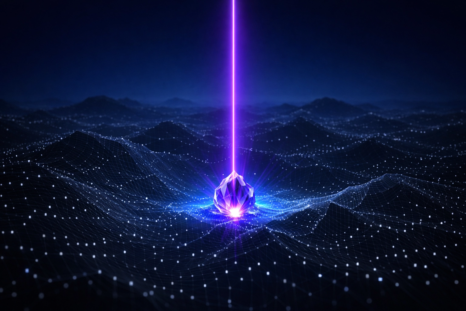 Neon data landscape spotlighting a niche keyword target for small business SEO