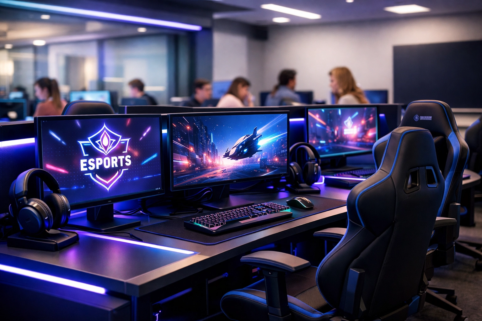 Modern esports gaming pod facility for student education and STEM workforce development