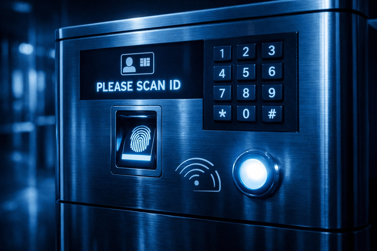 Secure access point representing managed IT support and business data security protocols.