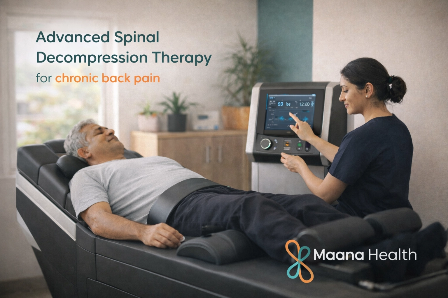 Advanced spinal decompression therapy for chronic back pain at a specialist physiotherapy clinic in Perinthalmanna.
