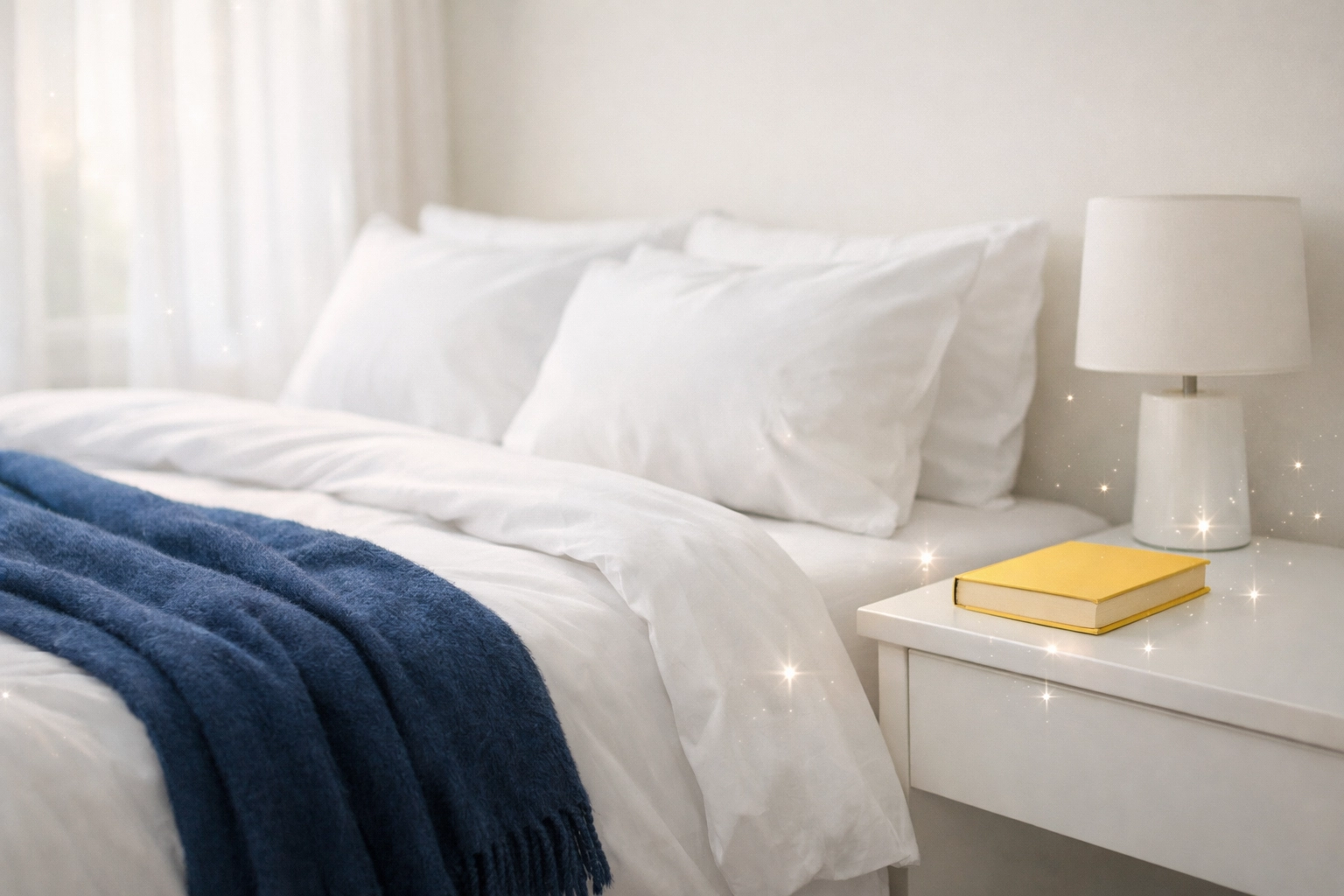 Peaceful bedroom with clean surfaces provided by professional house cleaning services in Tewksbury.