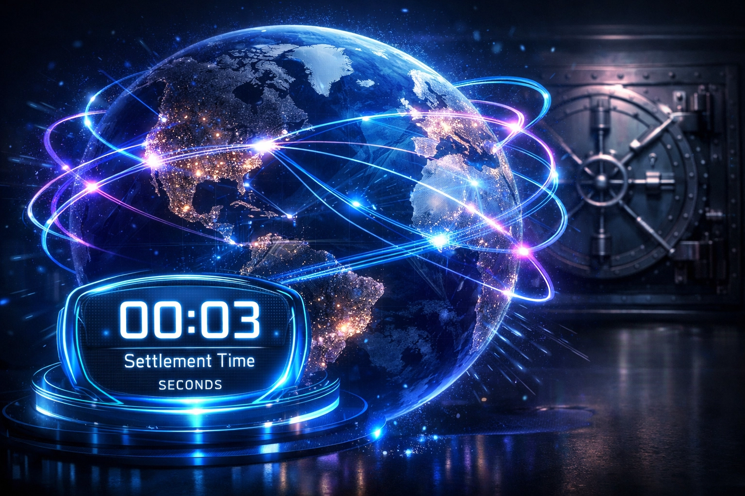 Instant global Web3 payment settlement network connecting continents in real-time