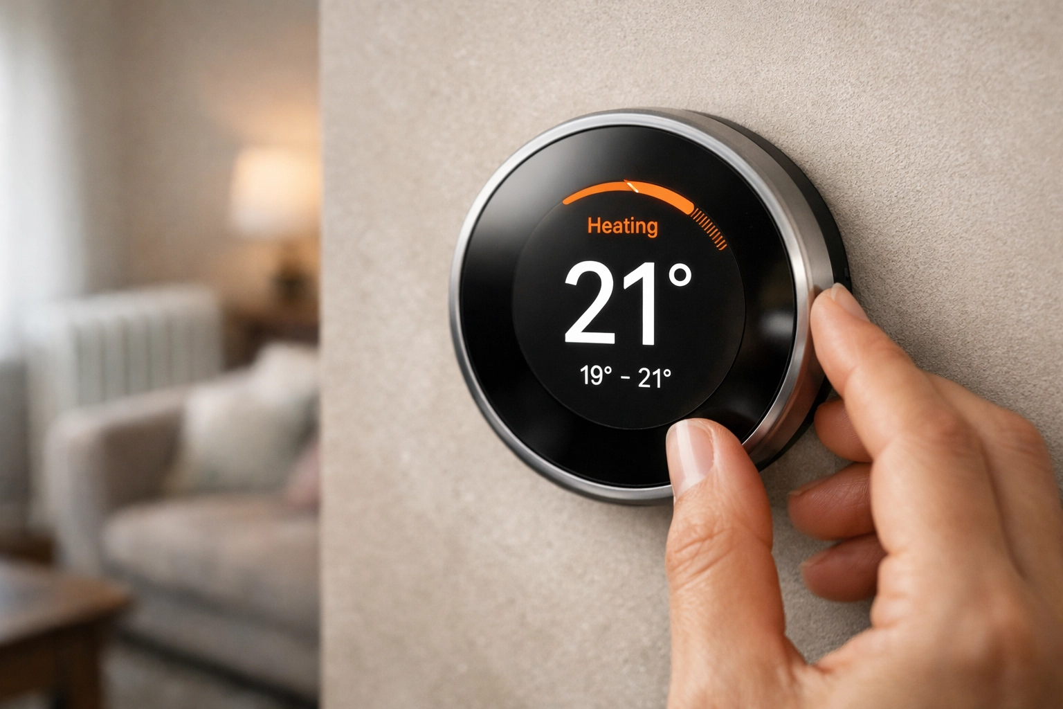 Smart thermostat installation in a Bournemouth home to optimize energy efficiency and heating costs.