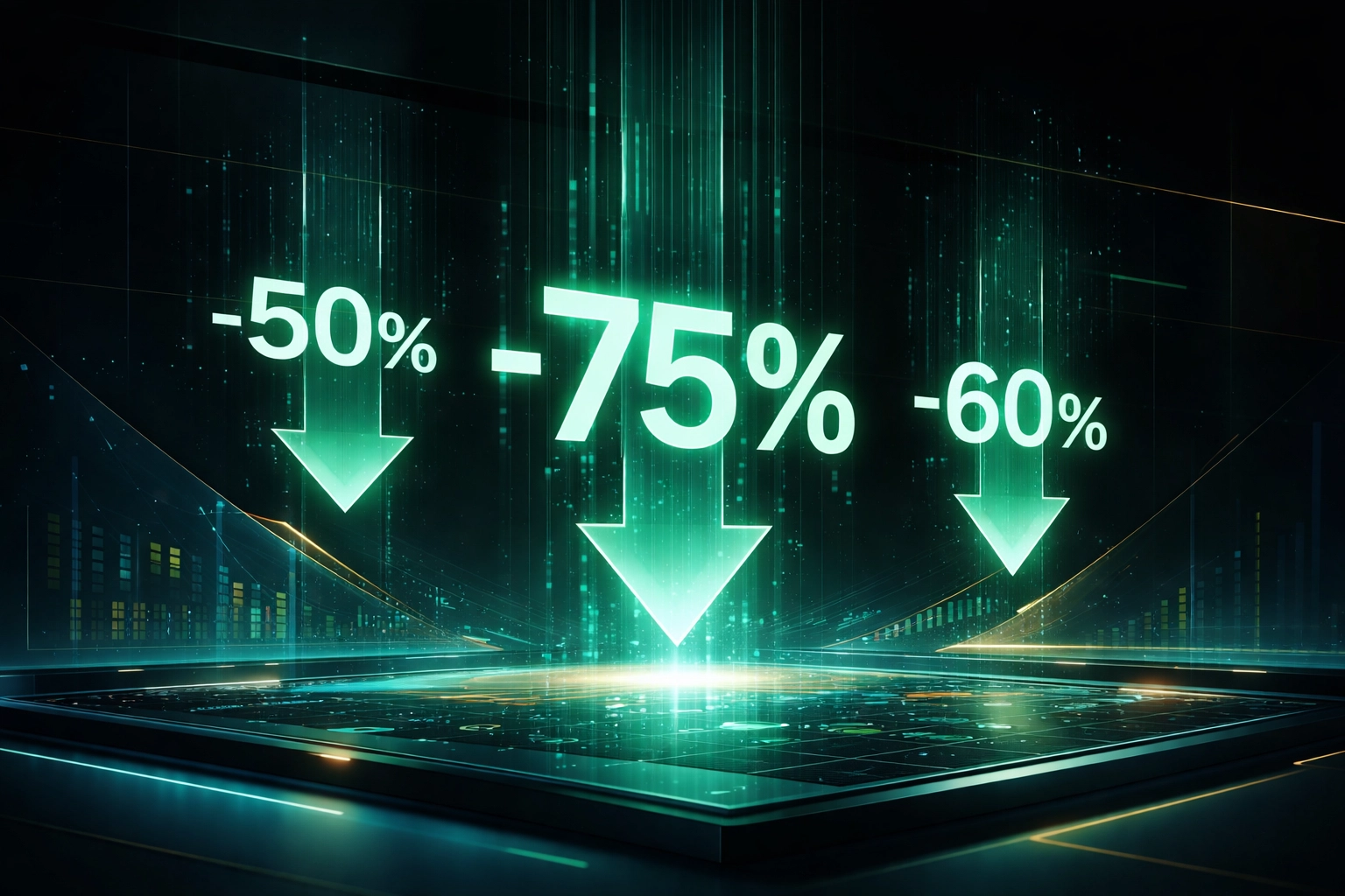 Futuristic dashboard visualizing Larecoin's merchant fee savings and cost reduction advantages in Web3 payments.