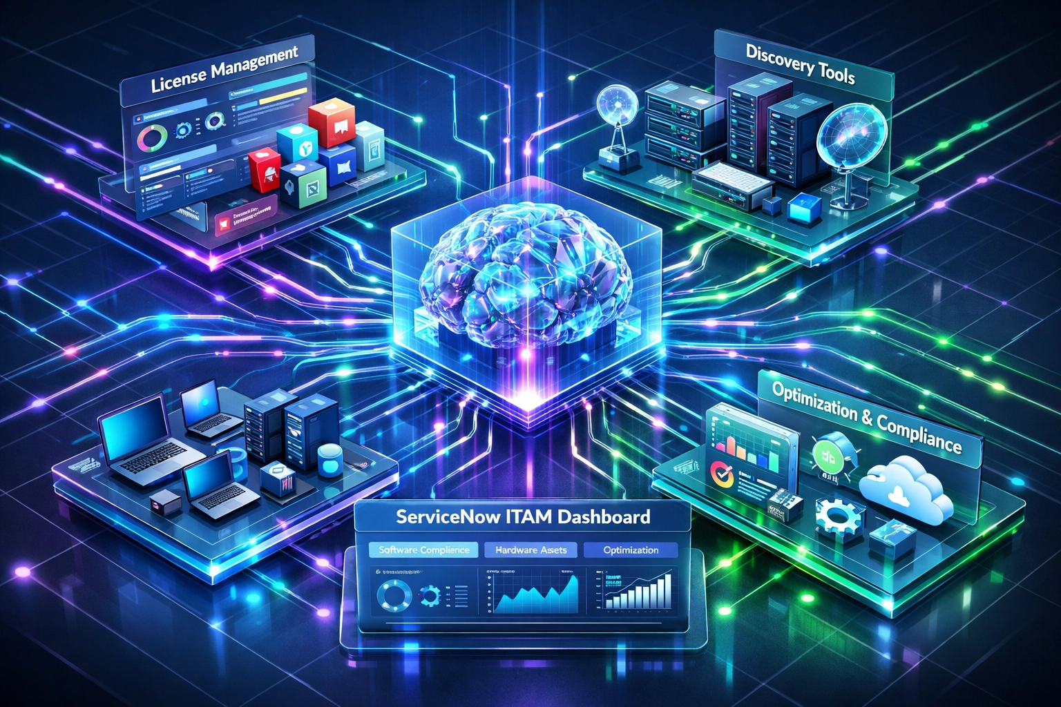 Agentic AI integrated with ServiceNow ITAM dashboard automating license management workflows
