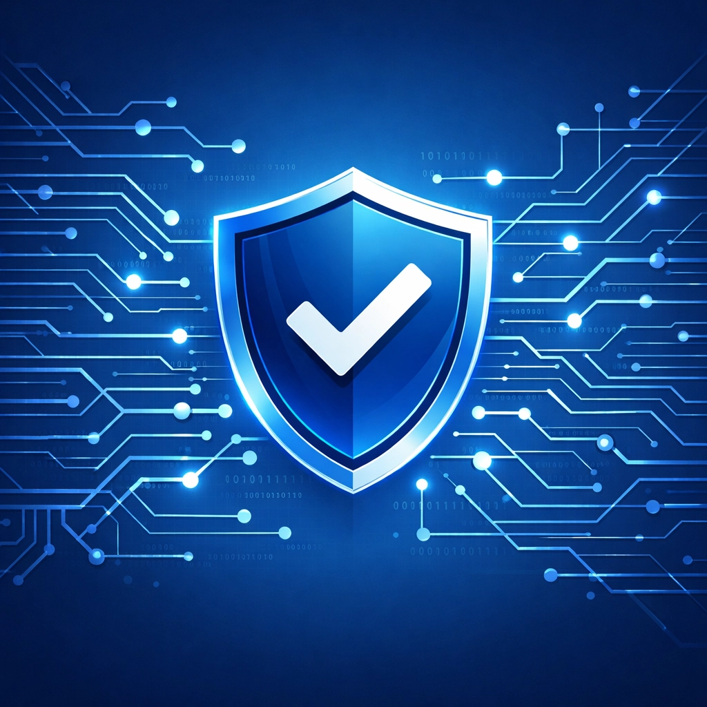 Digital shield protecting network infrastructure representing cyber insurance coverage and security