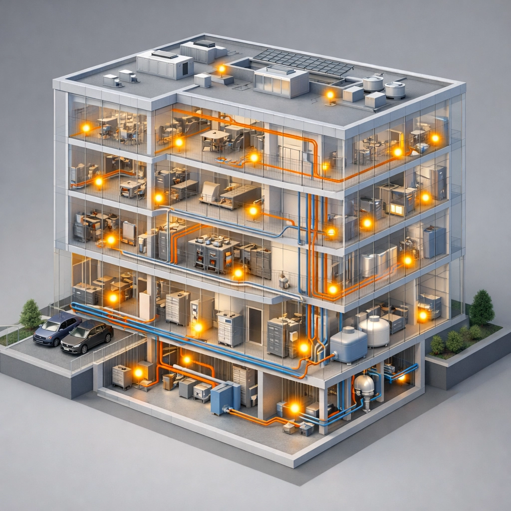 Visual representation of a planned preventative maintenance strategy for a commercial office block.