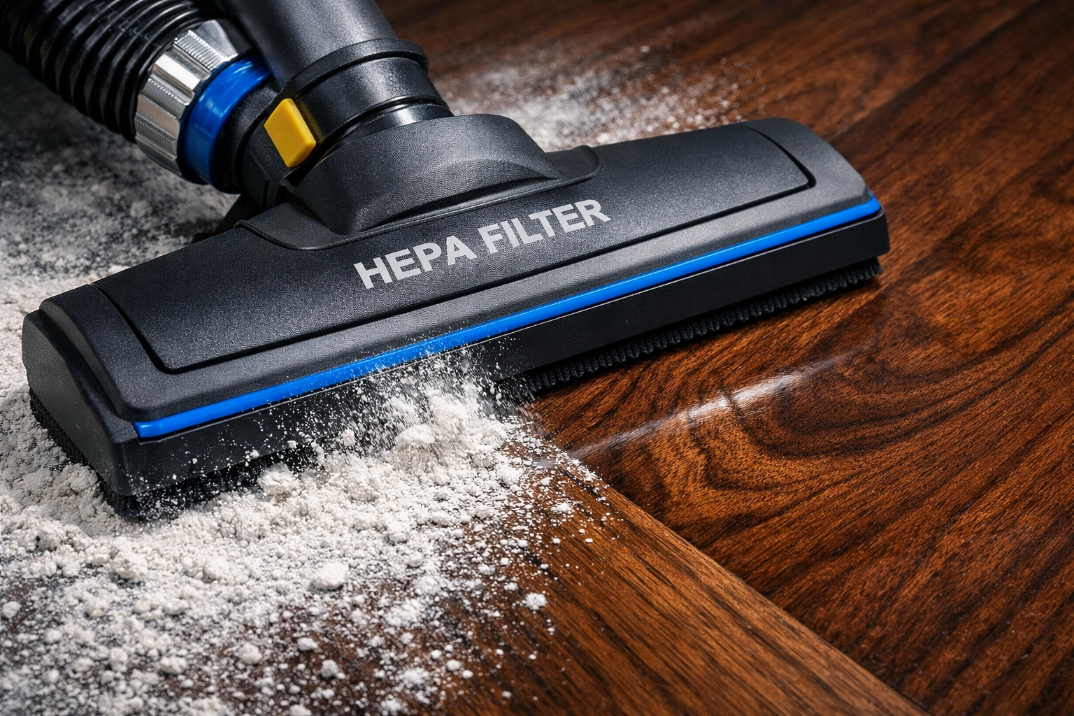 Industrial HEPA vacuum removing fine dust during post-construction cleaning Hudson to ensure healthy air quality.