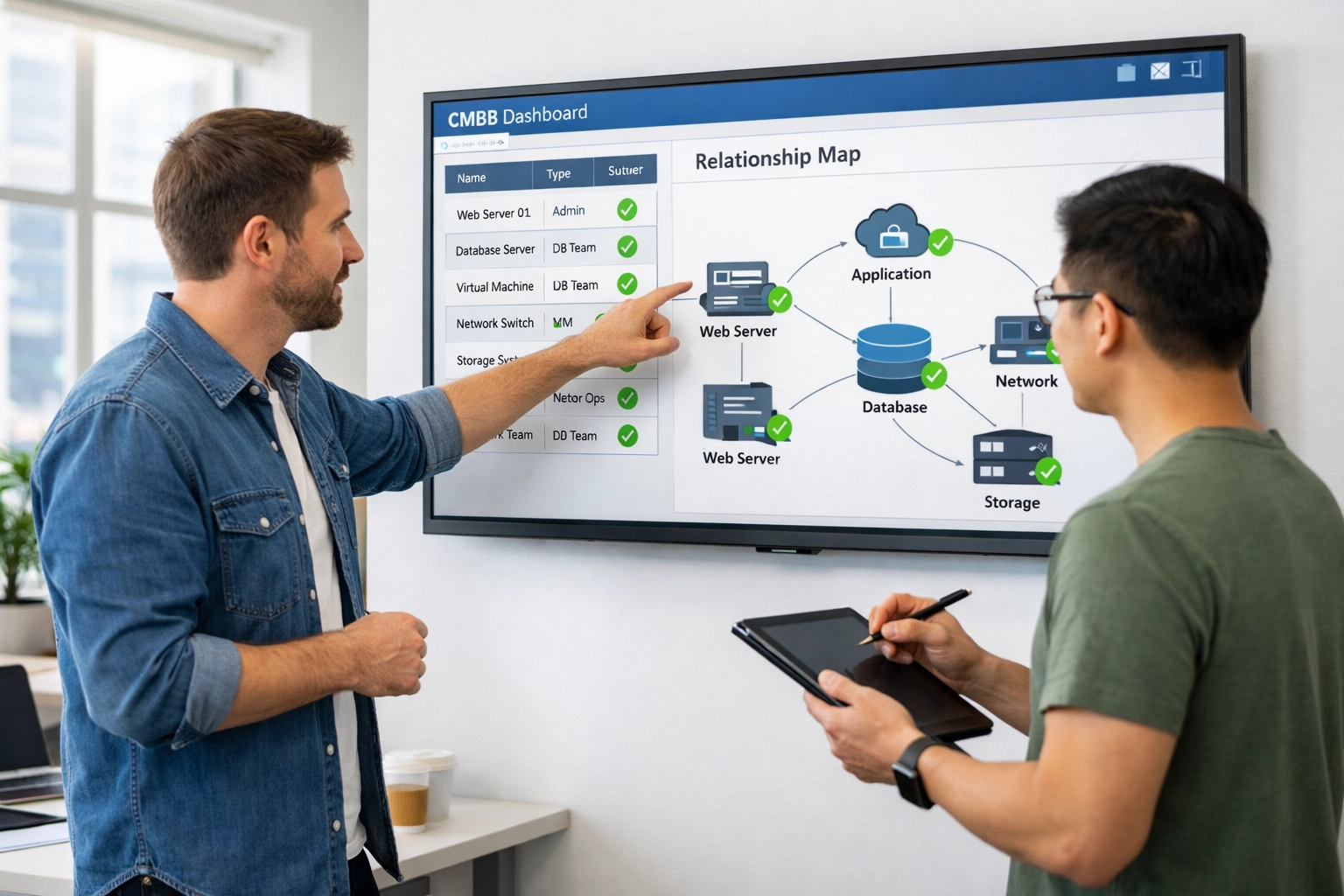 IT team analyzing ServiceNow CMDB configuration items for data accuracy improvement