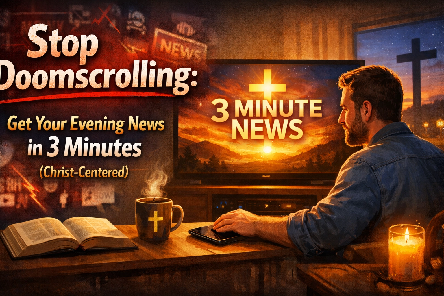 [HERO] Stop Doomscrolling: Get Your Evening News in 3 Minutes (Christ-Centered)
