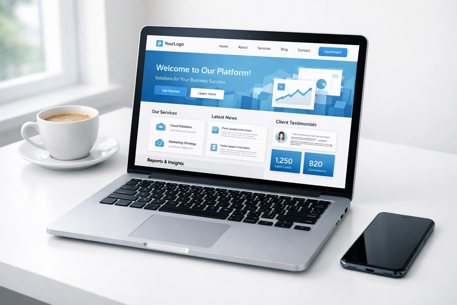 Laptop displaying redesigned Chamizo Tax website with easy navigation for online tax preparation