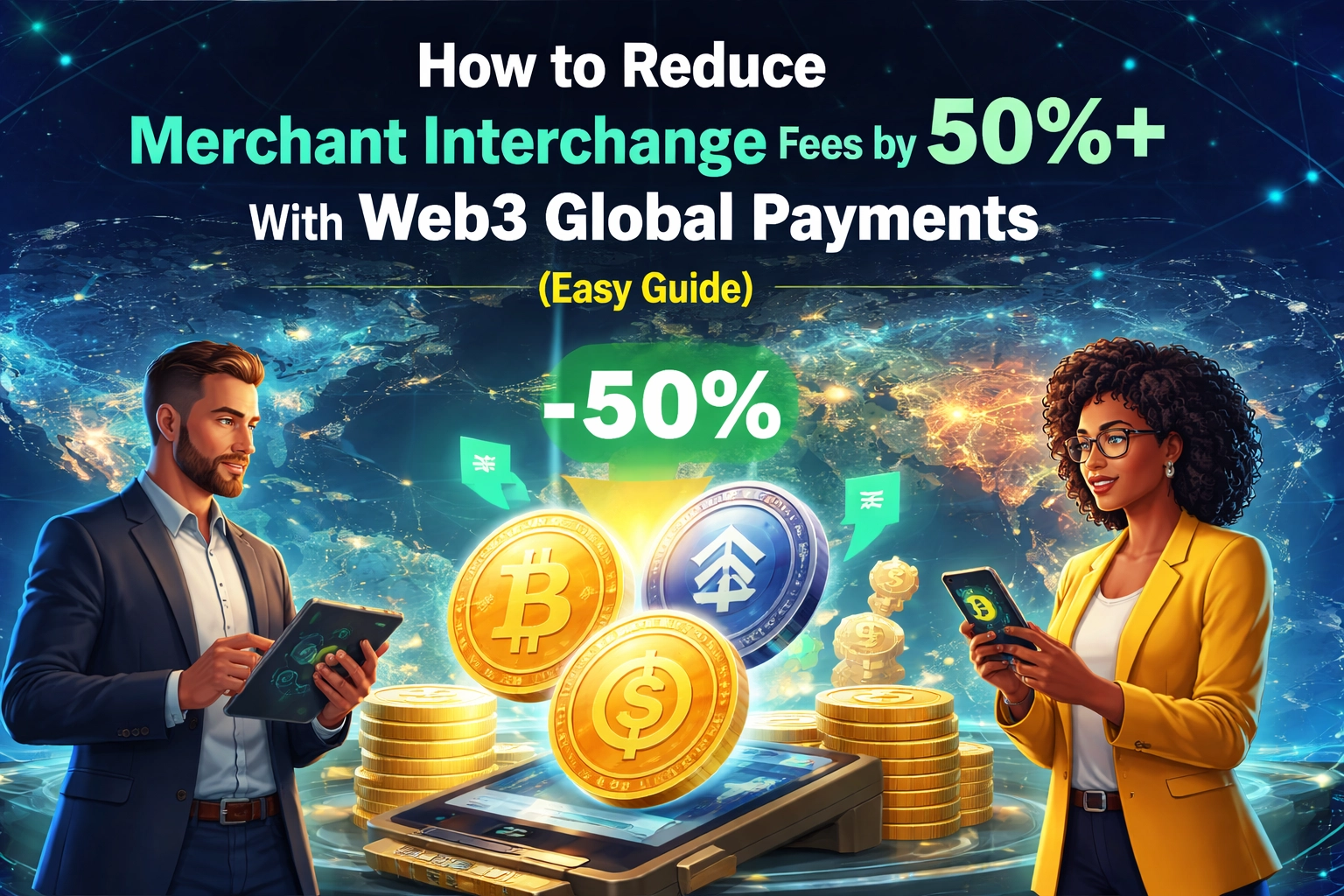 [HERO] How to Reduce Merchant Interchange Fees by 50%+ With Web3 Global Payments (Easy Guide)