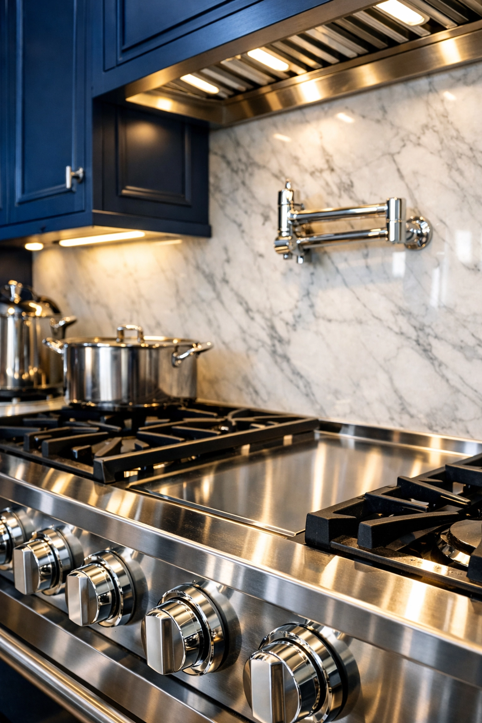Close-up of a spotless kitchen with a polished stove, typical of a professional deep cleaning Wellesley MA service.
