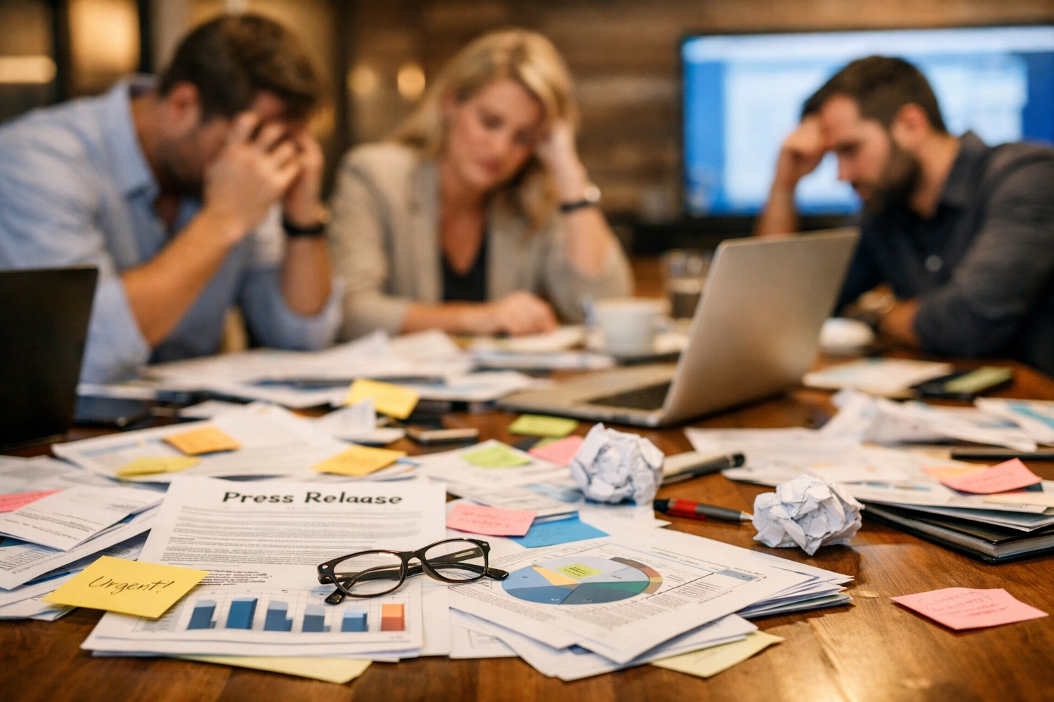Sports marketing team overwhelmed with manual press release creation and scattered paperwork