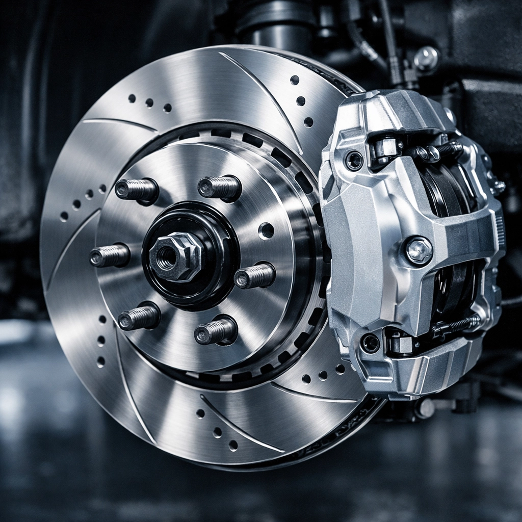 Brake rotor and caliper inspection as part of an auto repair airdrie service.