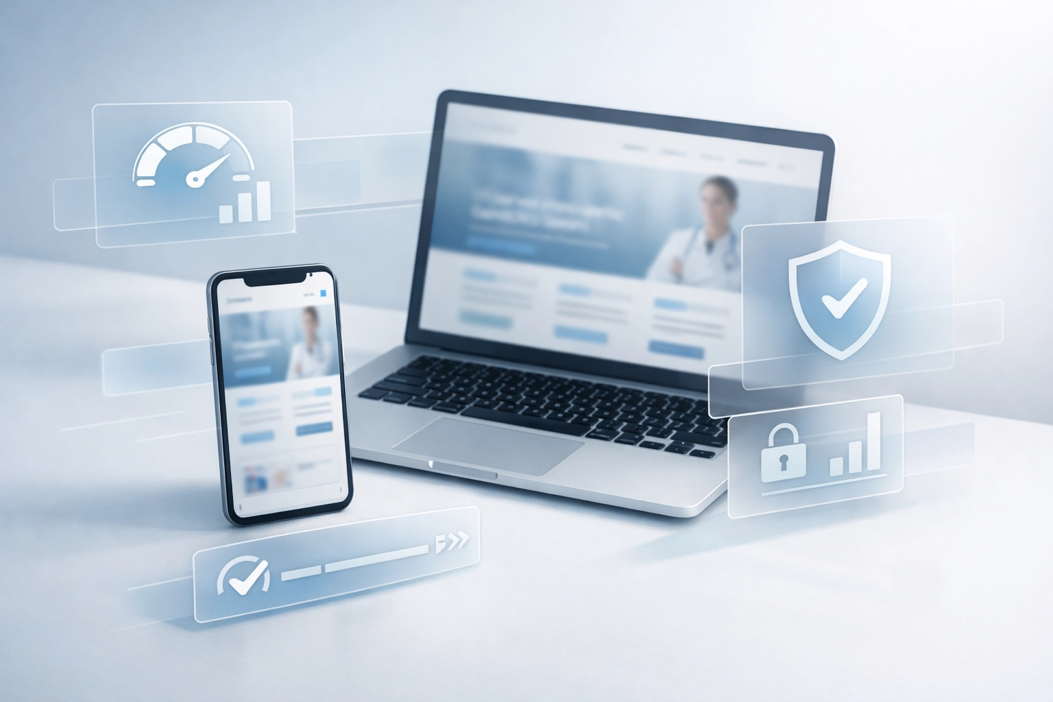 Fast and secure treatment center website on mobile and desktop devices showing optimized user experience.