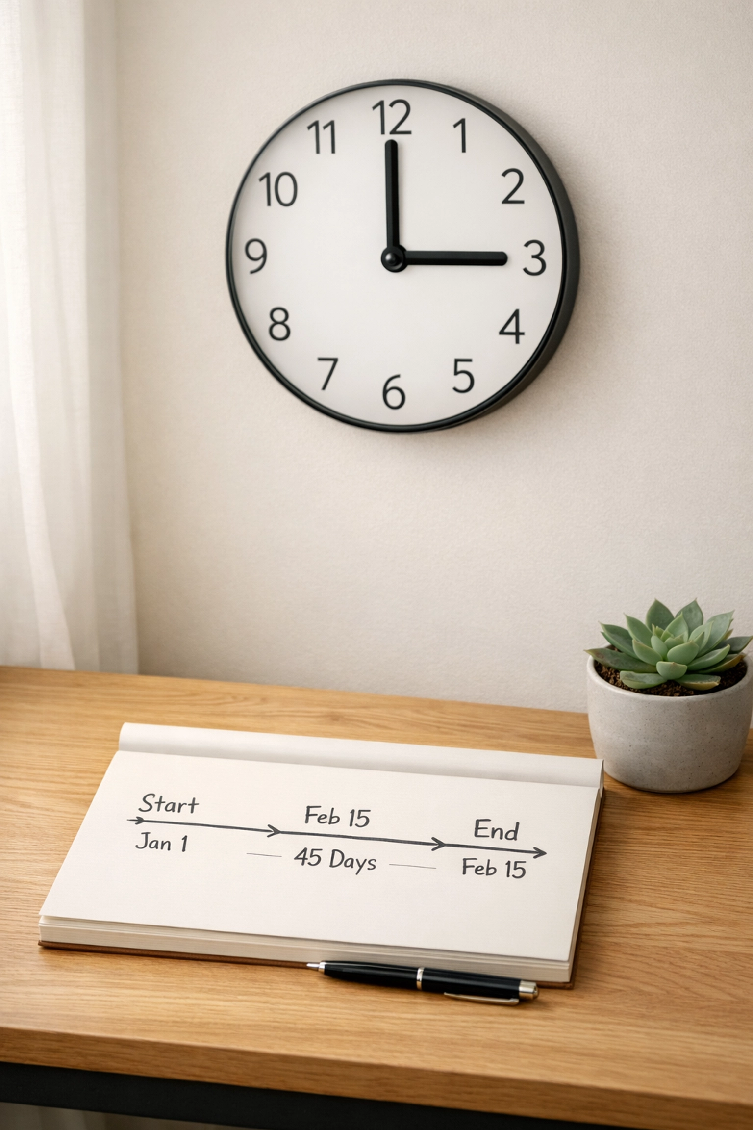 Clock and timeline showing 45-day tenant response window for rent increase